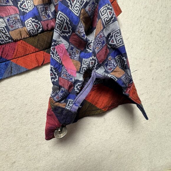 Vtg CANVASBACKS Women Jacket Size S Multicolor Silk Blend Long Sleeves hb-52 - Picture 10 of 13